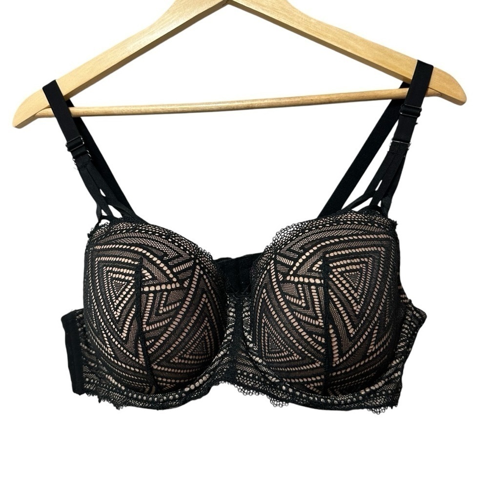 Adore Me Trezza Contour Plus Bra, Black Lace, 40C